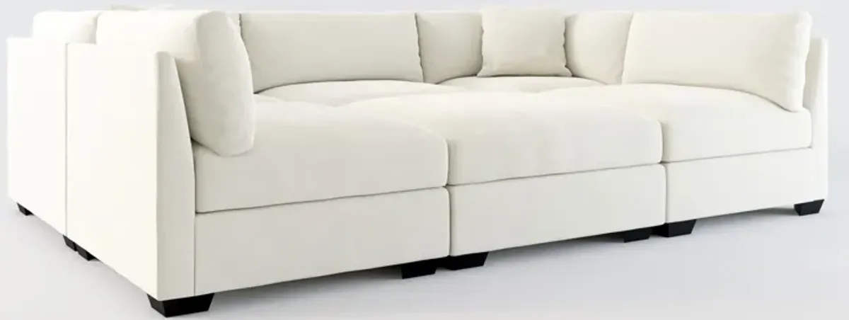 Beckham Hybrid Comfort 6-Piece Pit Sectional  - Anders Ivory