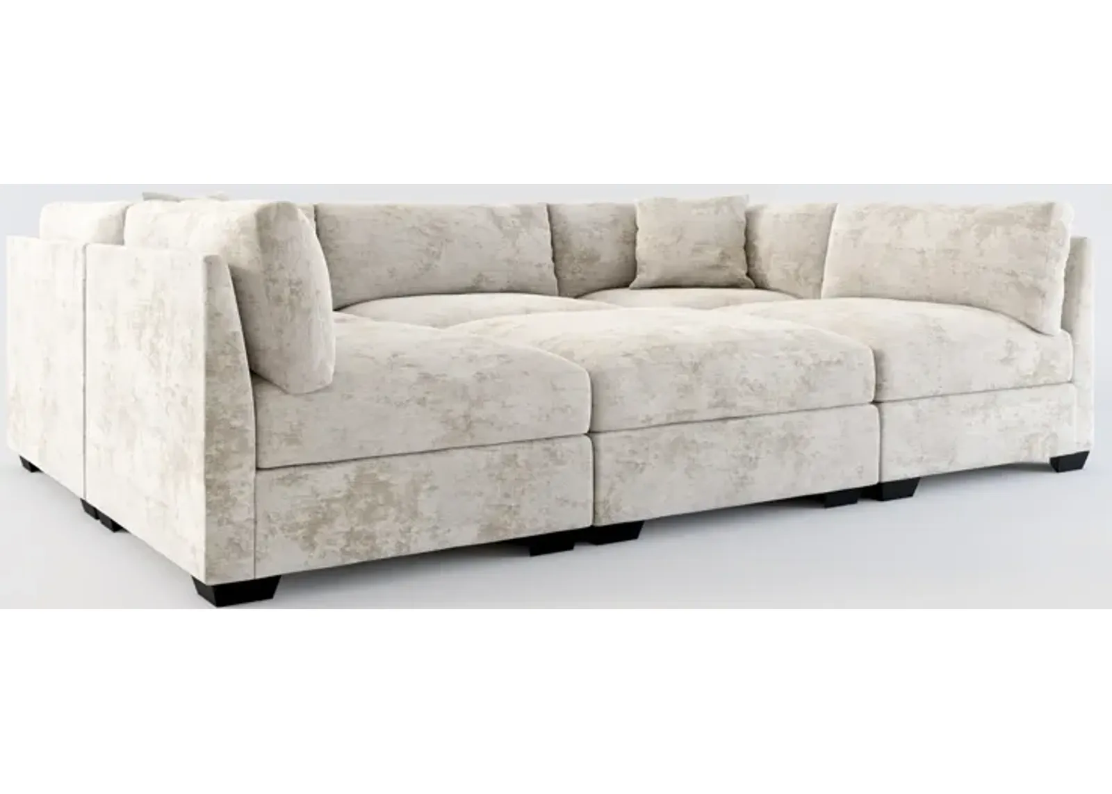 Beckham Hybrid Comfort 6-Piece Pit Sectional  - Hearth Cement