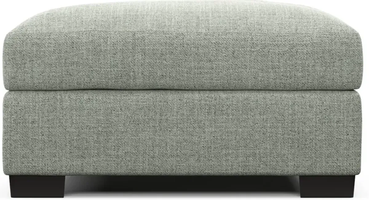 Beckham Foam Comfort Ottoman - Broderick Sea Glass