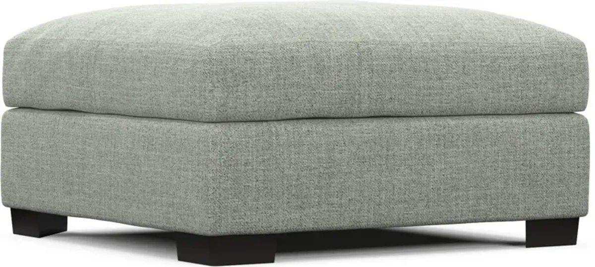 Beckham Foam Comfort Ottoman - Broderick Sea Glass