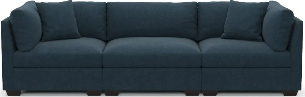 Beckham Foam Comfort 3-Piece Sofa - Broderick Indigo