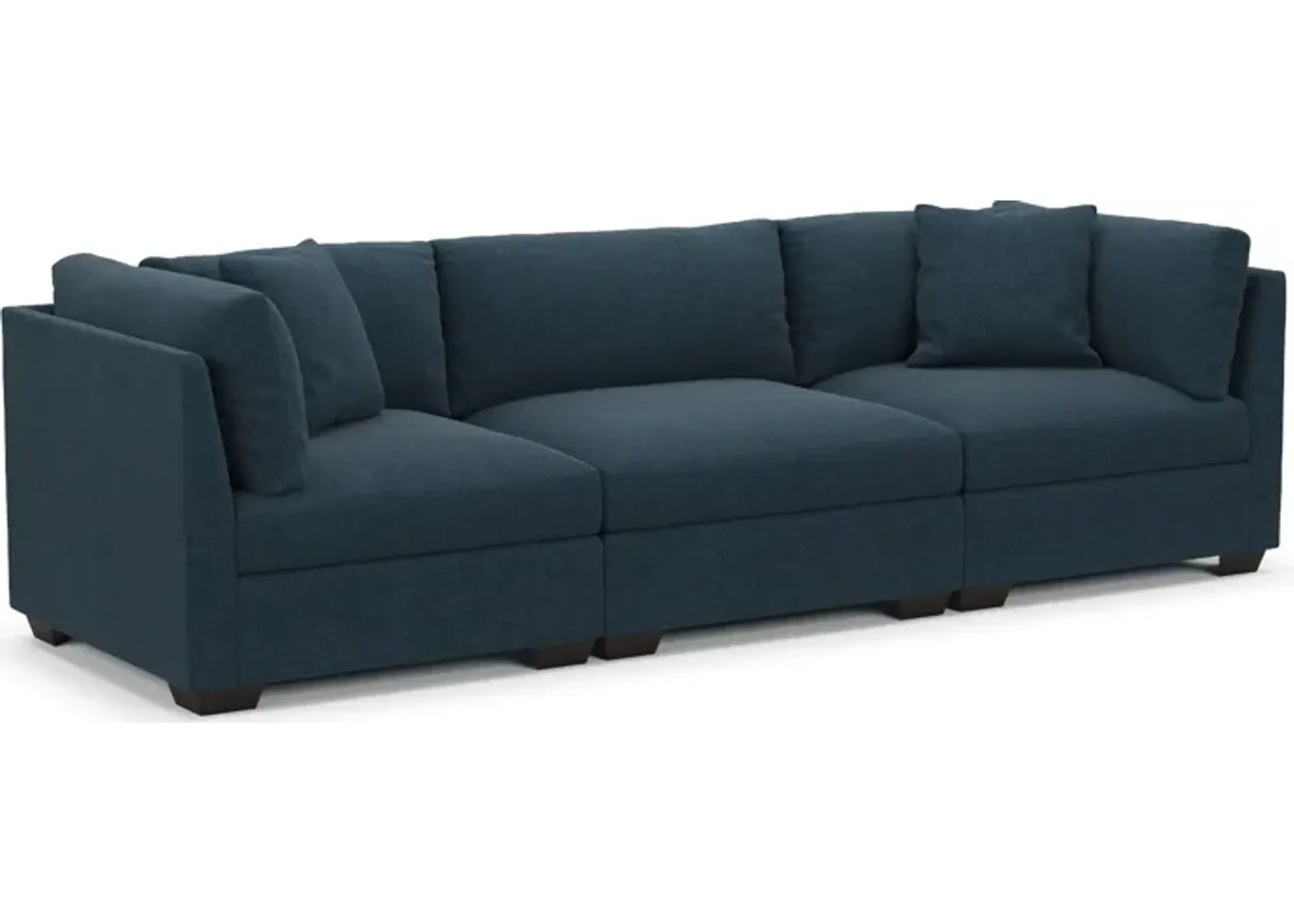 Beckham Foam Comfort 3-Piece Sofa - Broderick Indigo