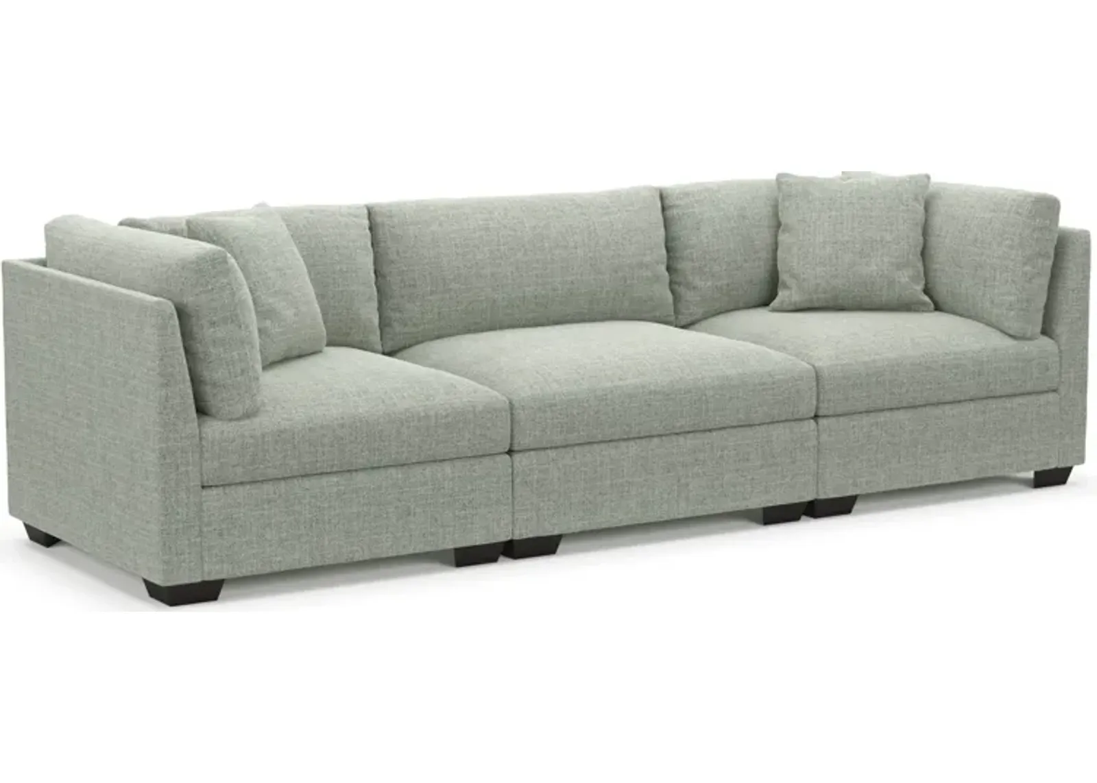 Beckham Foam Comfort 3-Piece Sofa - Broderick Sea Glass