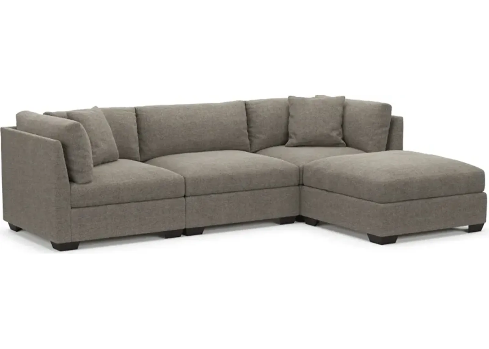 Beckham Foam Comfort 3-Piece Sofa and Ottoman - Bridger Metal