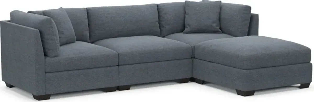 Beckham Foam Comfort 3-Piece Sofa and Ottoman - Bridger Navy