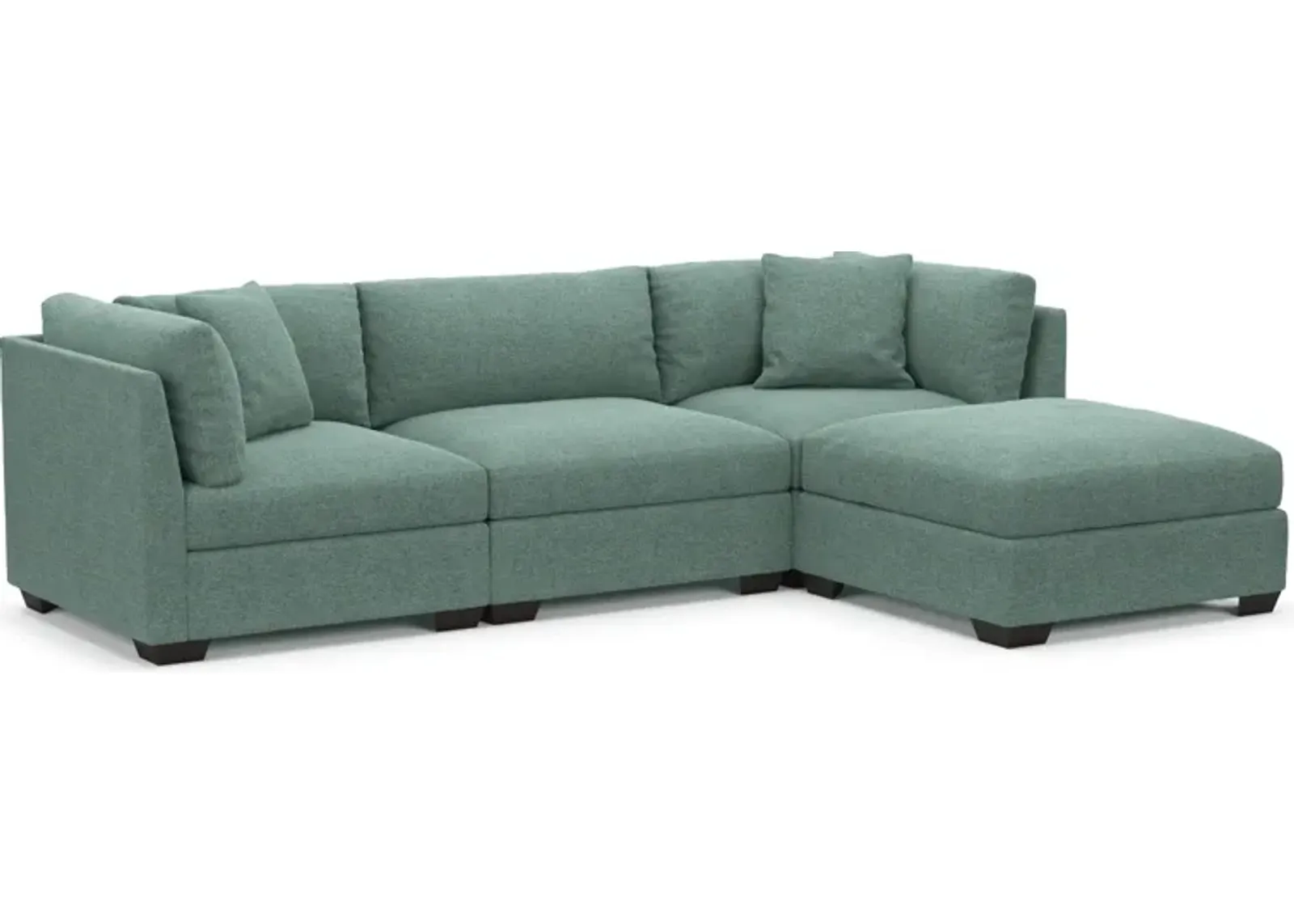 Beckham Foam Comfort 3-Piece Sofa and Ottoman - Bridger Jade