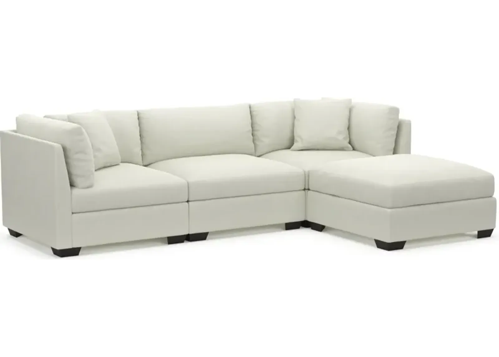 Beckham Foam Comfort 3-Piece Sofa and Ottoman - Liv Arctic