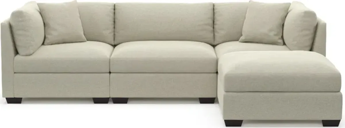 Beckham Foam Comfort 3-Piece Sofa and Ottoman - Liv Dove