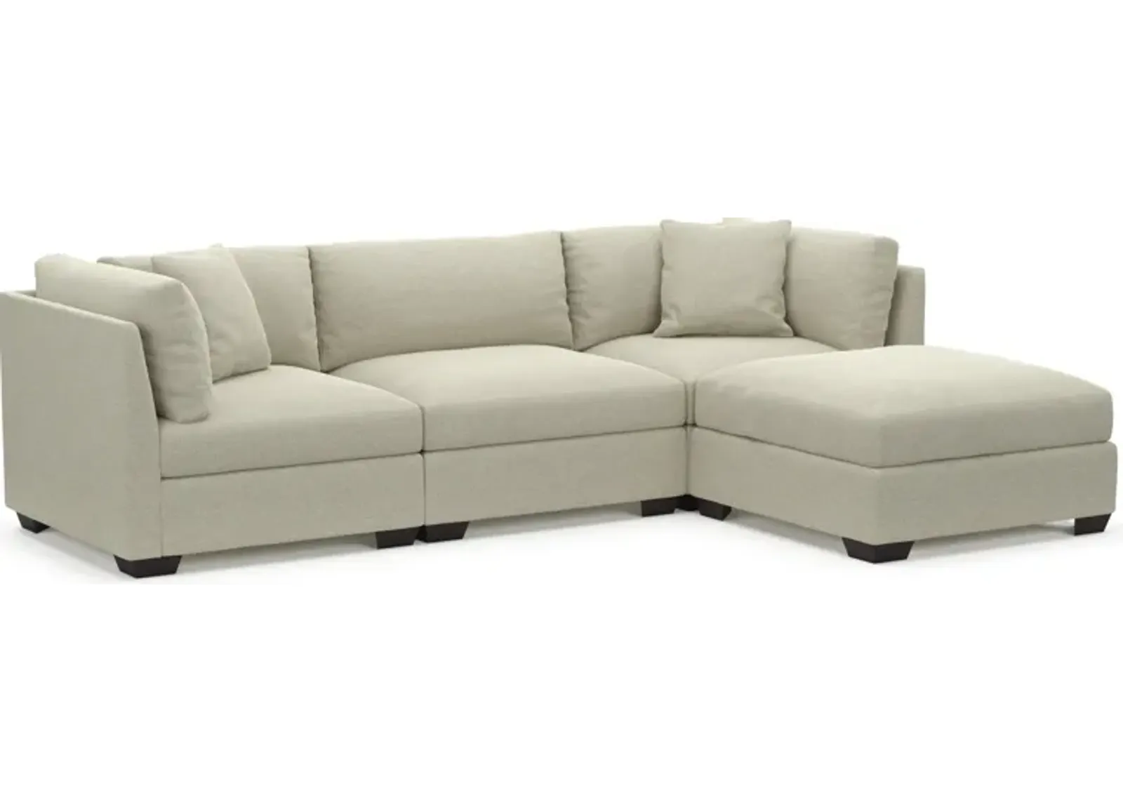 Beckham Foam Comfort 3-Piece Sofa and Ottoman - Liv Dove