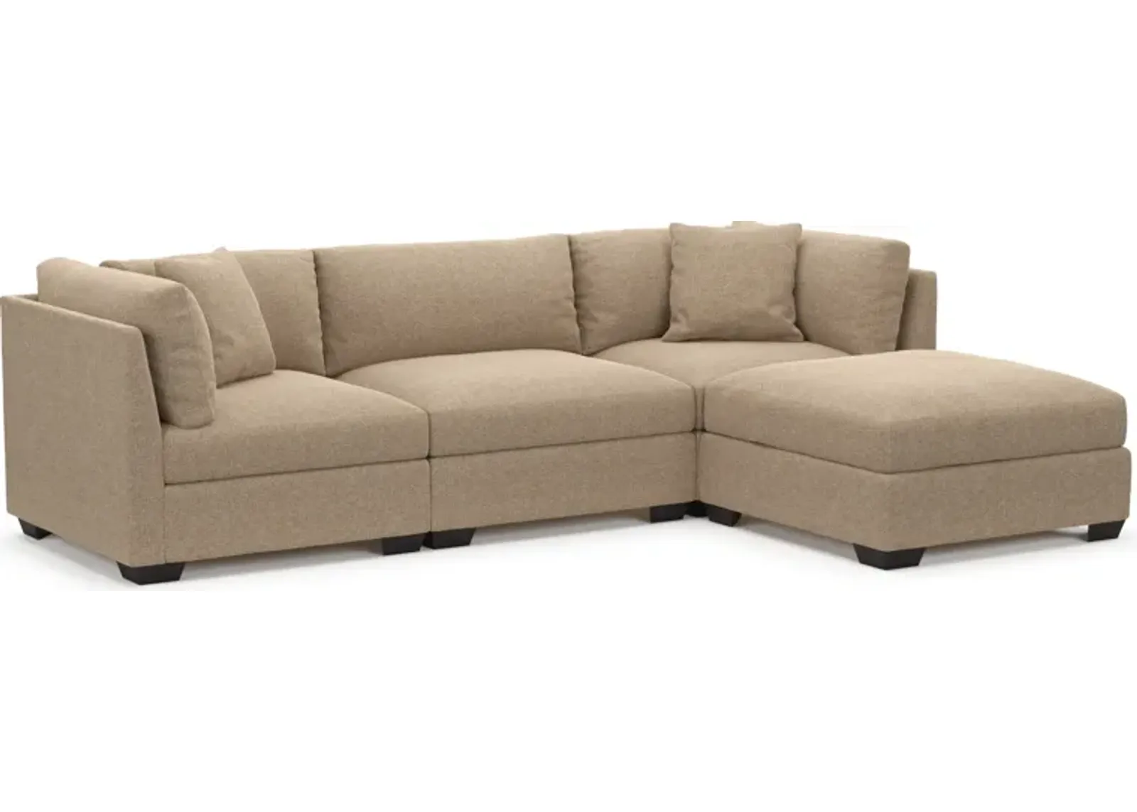 Beckham Foam Comfort 3-Piece Sofa and Ottoman - Liv Wicker