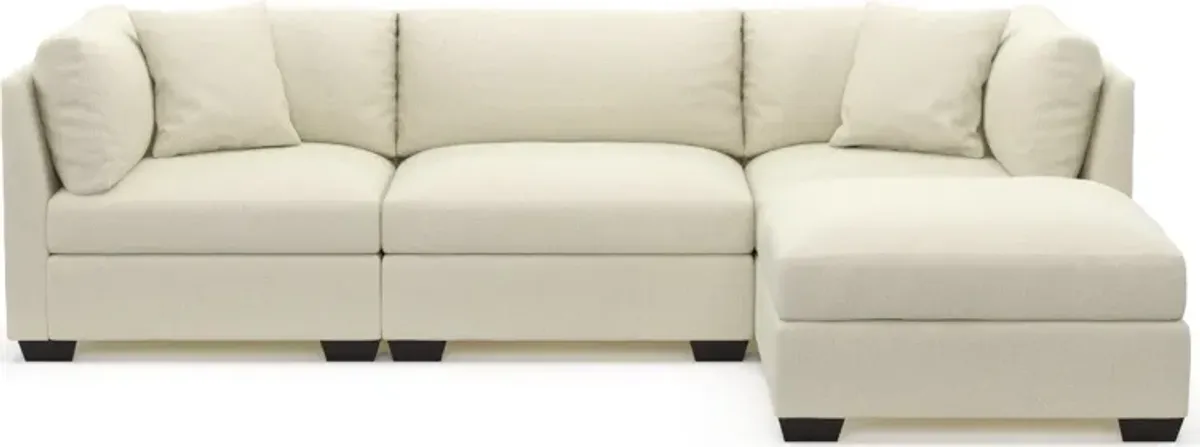 Beckham Foam Comfort 3-Piece Sofa and Ottoman - Fincher Ivory