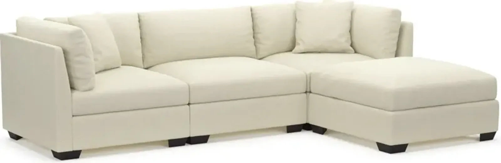 Beckham Foam Comfort 3-Piece Sofa and Ottoman - Fincher Ivory