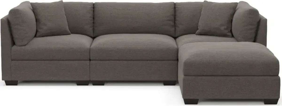 Beckham Foam Comfort 3-Piece Sofa and Ottoman - Presidio Steel