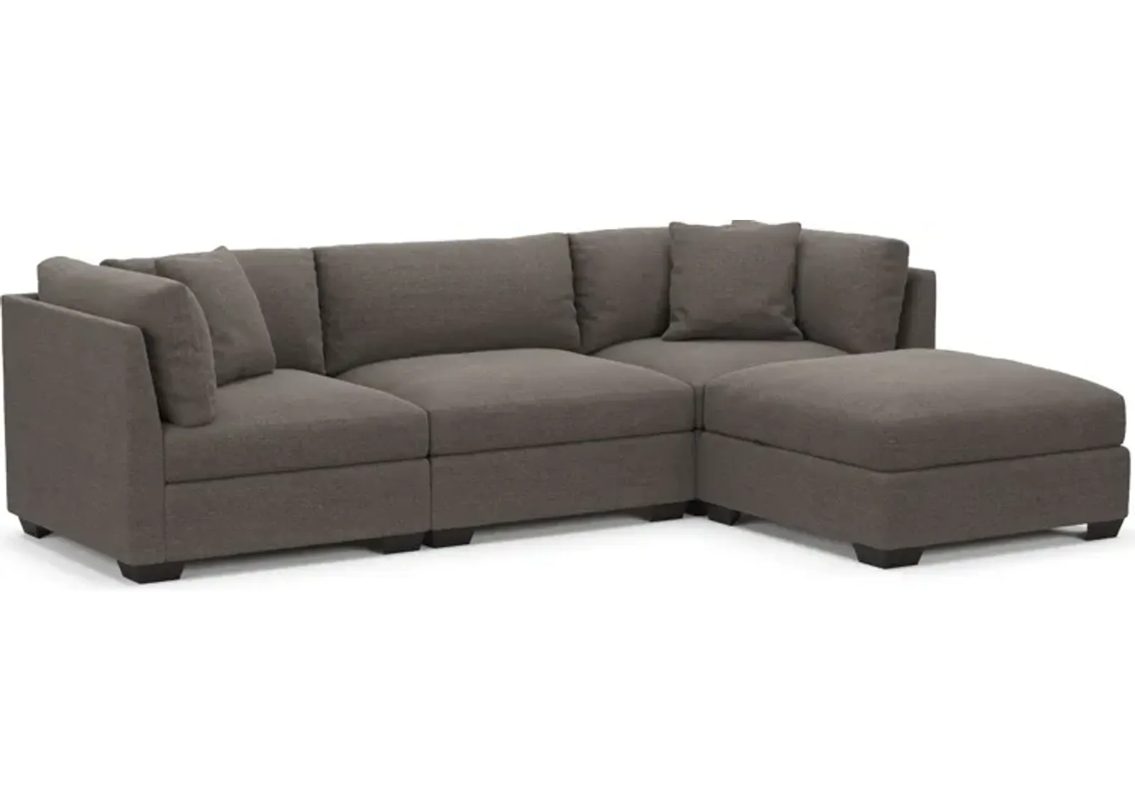 Beckham Foam Comfort 3-Piece Sofa and Ottoman - Presidio Steel