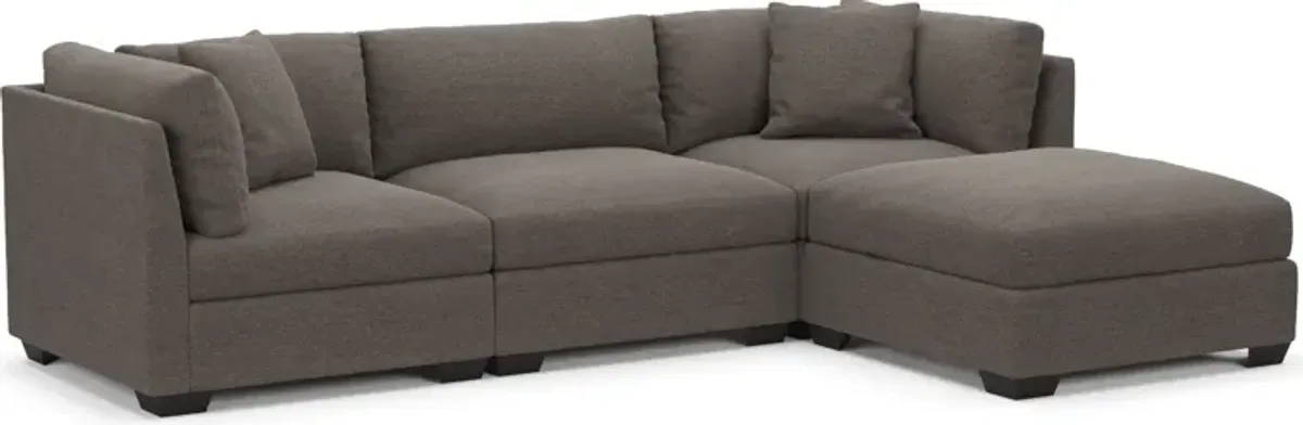 Beckham Foam Comfort 3-Piece Sofa and Ottoman - Presidio Steel