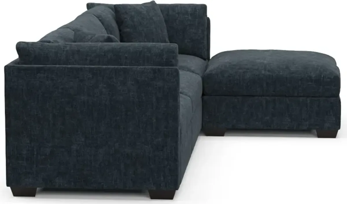 Beckham Foam Comfort 3-Piece Sofa and Ottoman - Argo Navy