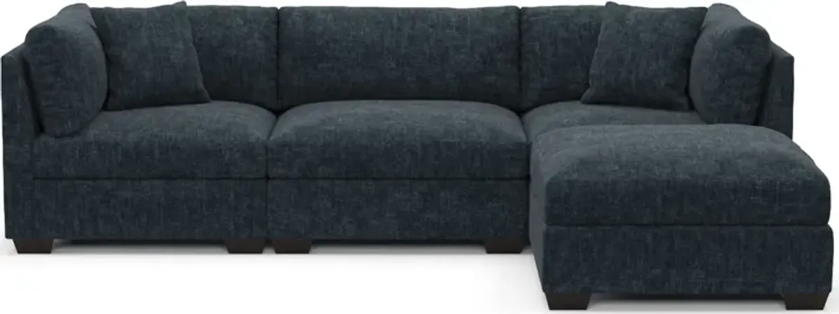 Beckham Foam Comfort 3-Piece Sofa and Ottoman - Argo Navy