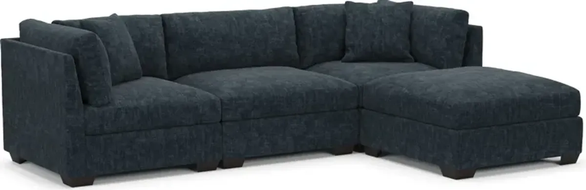 Beckham Foam Comfort 3-Piece Sofa and Ottoman - Argo Navy