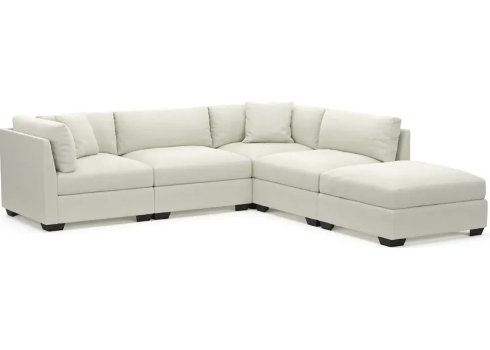 Beckham Foam Comfort 4-Piece Sectional and Ottoman - Liv Arctic