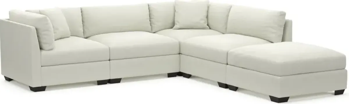 Beckham Foam Comfort 4-Piece Sectional and Ottoman - Liv Arctic