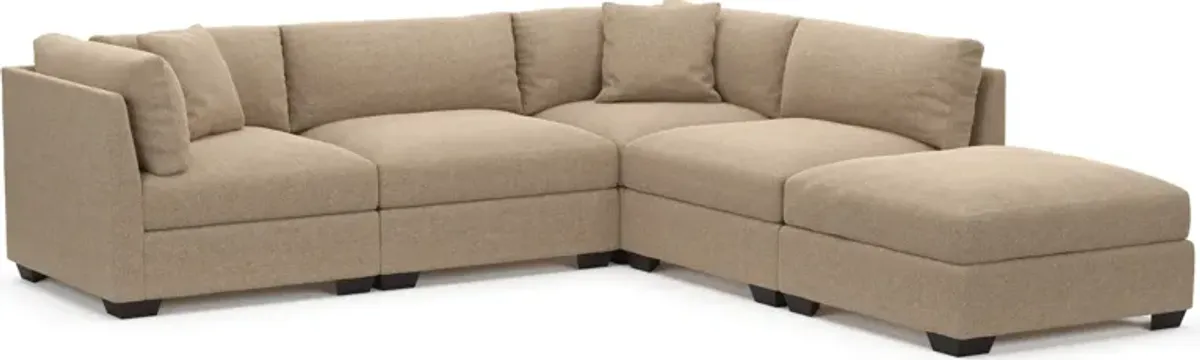 Beckham Foam Comfort 4-Piece Sectional and Ottoman - Liv Wicker