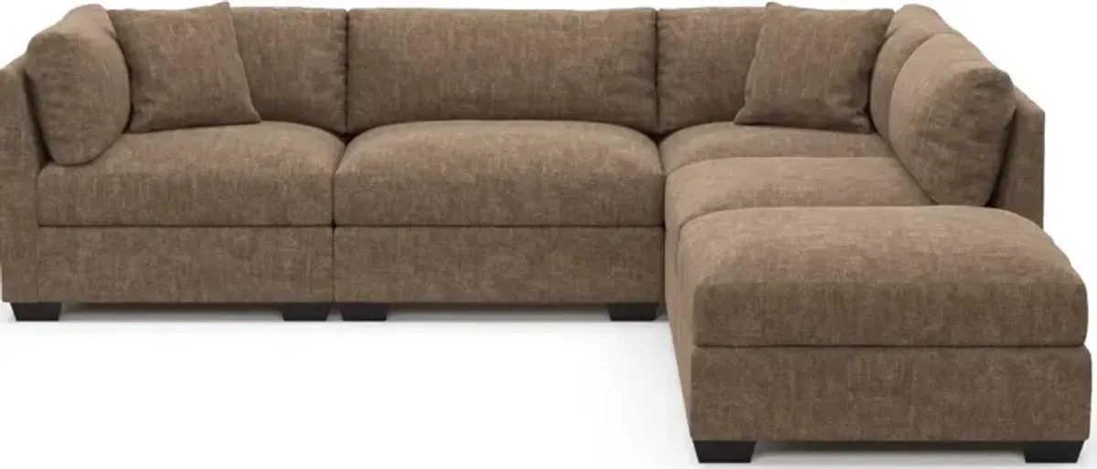 Beckham Foam Comfort 4-Piece Sectional and Ottoman - Argo Java