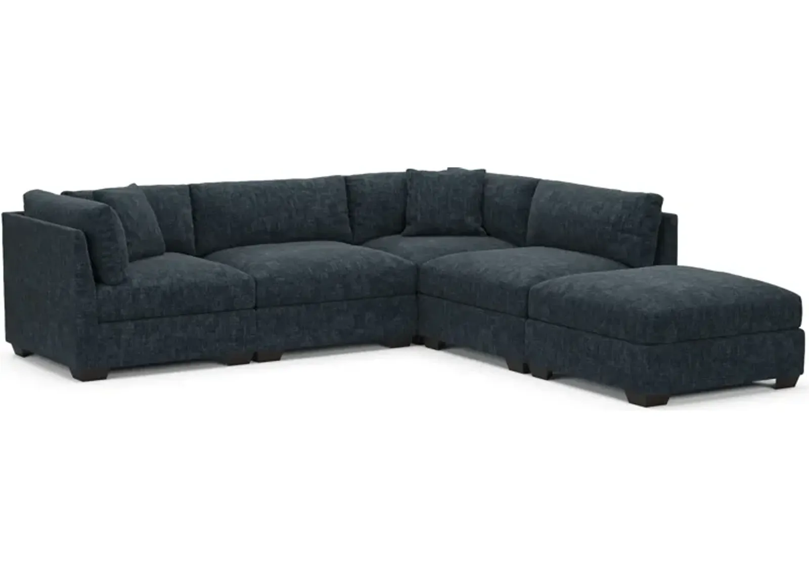 Beckham Foam Comfort 4-Piece Sectional and Ottoman - Argo Navy