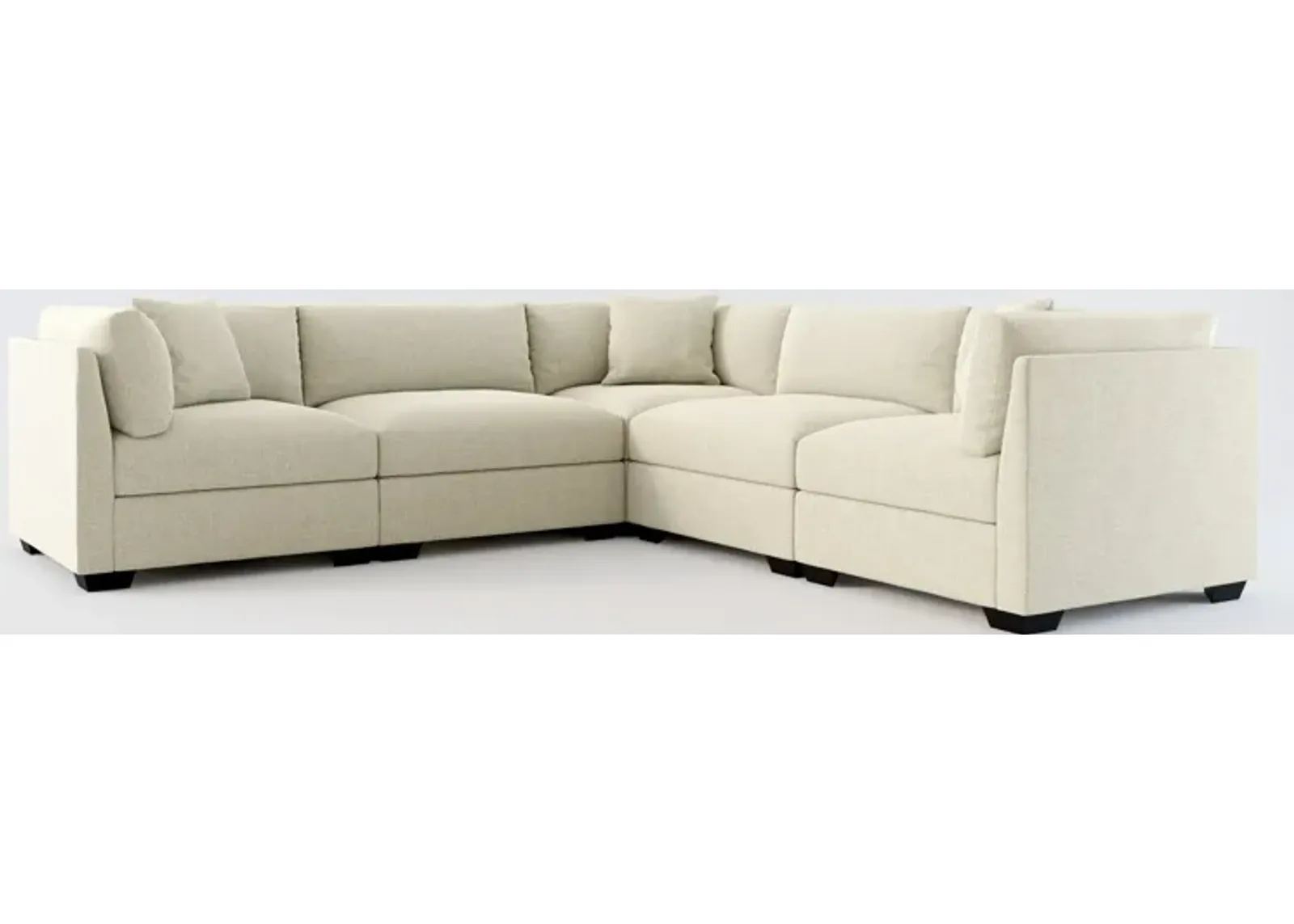 Beckham Foam Comfort 5-Piece Sectional - Broderick Charcoal