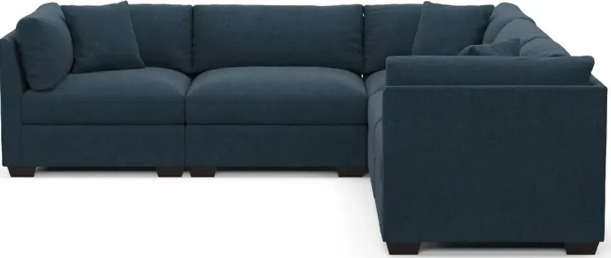 Beckham Foam Comfort 5-Piece Sectional - Broderick Indigo