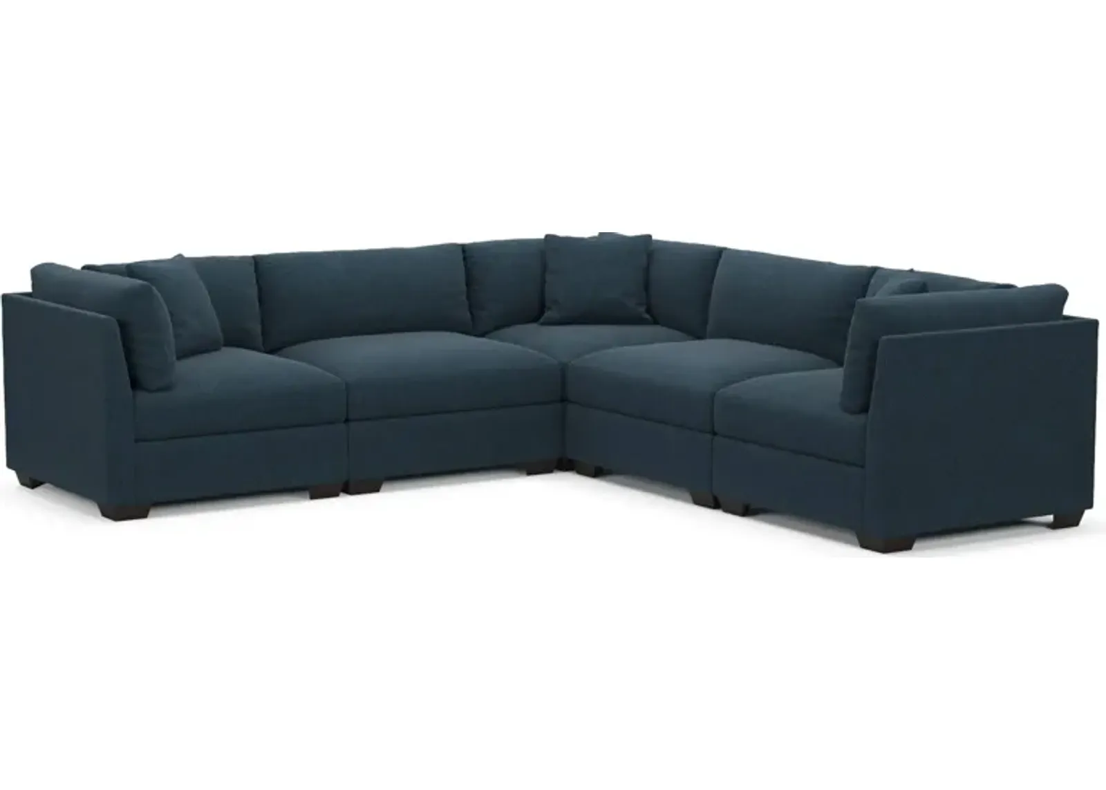 Beckham Foam Comfort 5-Piece Sectional - Broderick Indigo