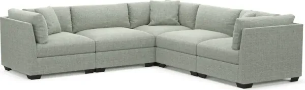 Beckham Foam Comfort 5-Piece Sectional - Broderick Sea Glass