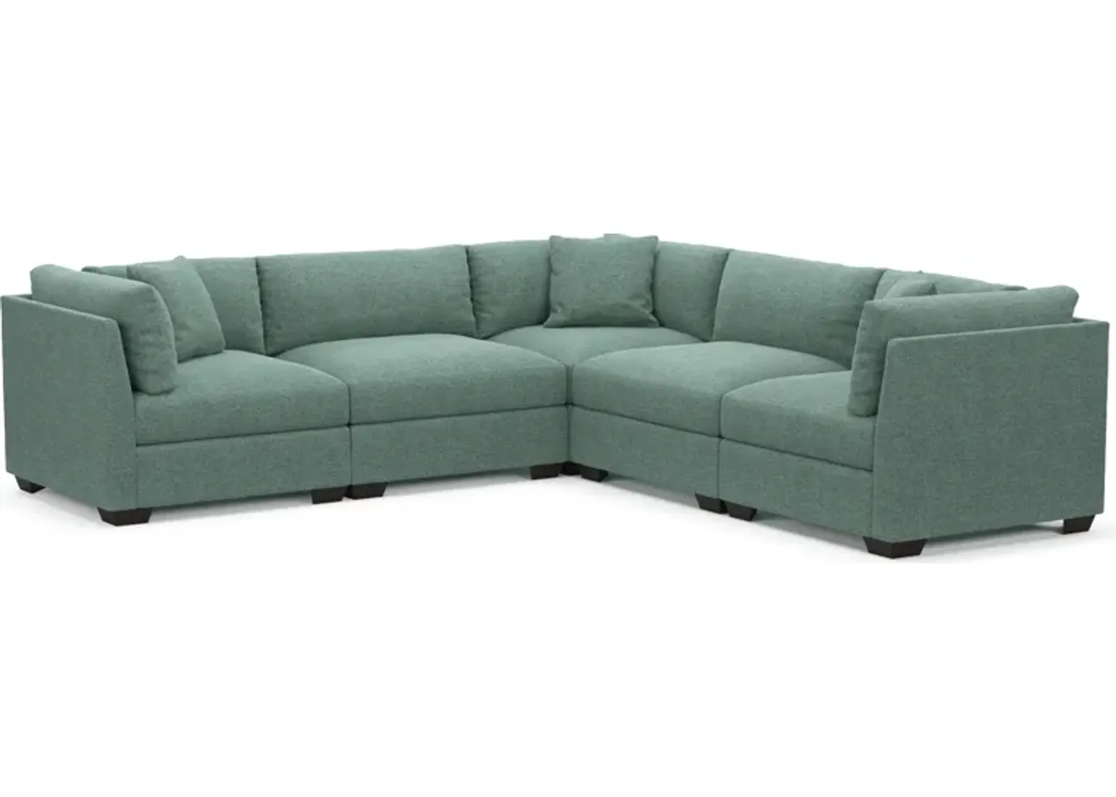 Beckham Foam Comfort 5-Piece Sectional - Bridger Jade