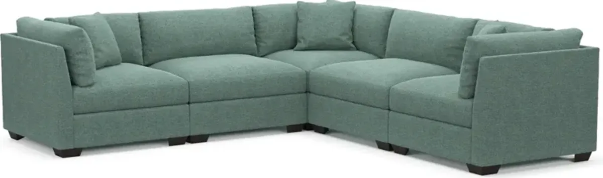 Beckham Foam Comfort 5-Piece Sectional - Bridger Jade