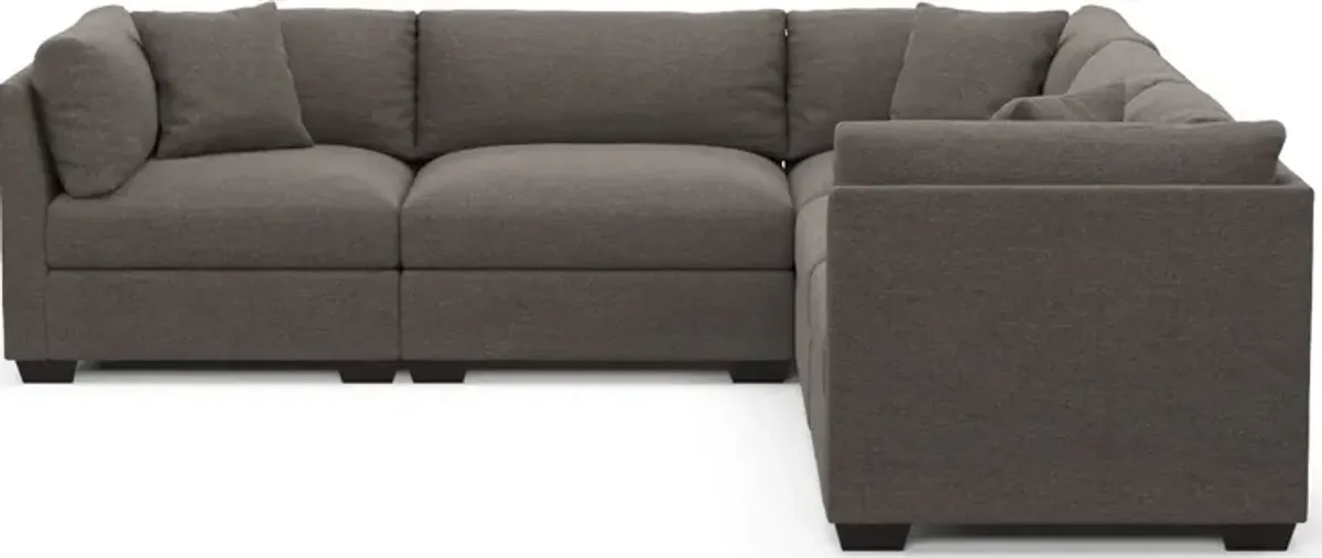 Beckham Foam Comfort 5-Piece Sectional - Presidio Steel