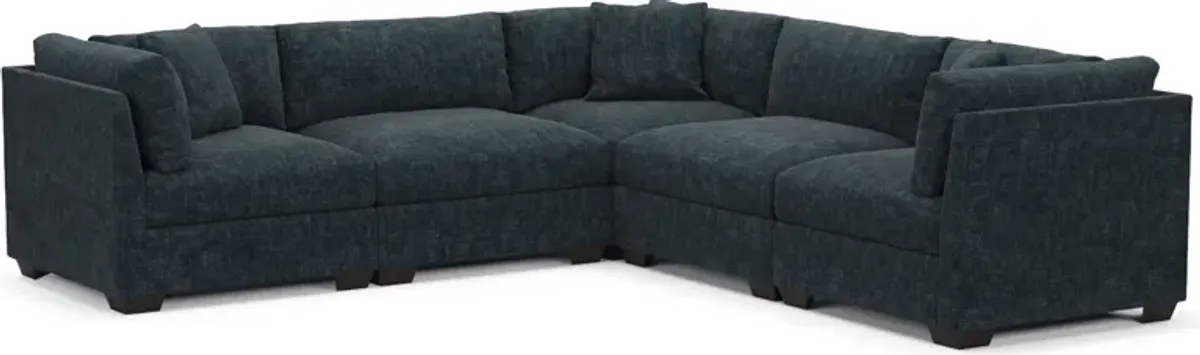 Beckham Foam Comfort 5-Piece Sectional - Argo Navy