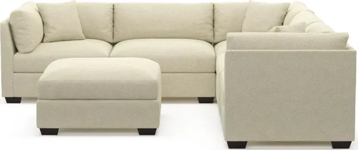 Beckham Foam Comfort 5-Piece Sectional and Ottoman - Bridger Shell