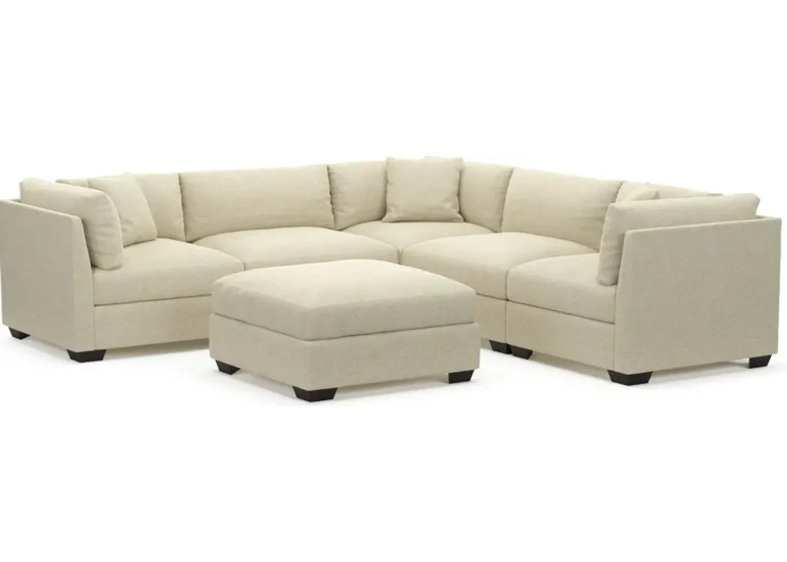 Beckham Foam Comfort 5-Piece Sectional and Ottoman - Bridger Shell