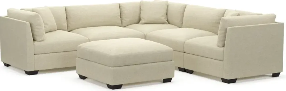 Beckham Foam Comfort 5-Piece Sectional and Ottoman - Bridger Shell