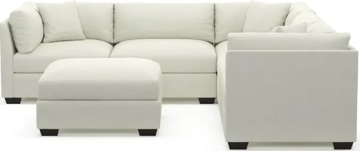 Beckham Foam Comfort 5-Piece Sectional and Ottoman - Liv Arctic