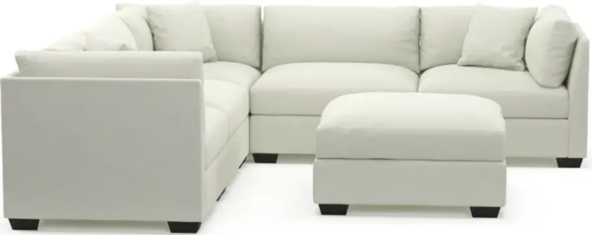 Beckham Foam Comfort 5-Piece Sectional and Ottoman - Liv Arctic