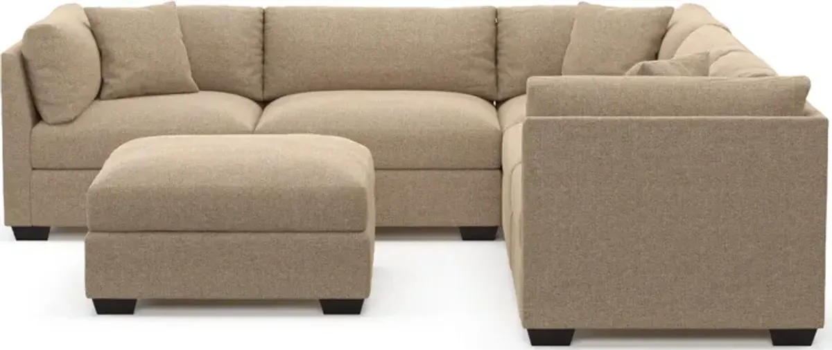 Beckham Foam Comfort 5-Piece Sectional and Ottoman - Liv Wicker