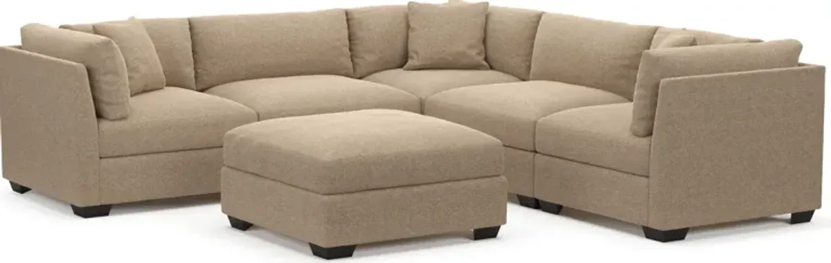 Beckham Foam Comfort 5-Piece Sectional and Ottoman - Liv Wicker