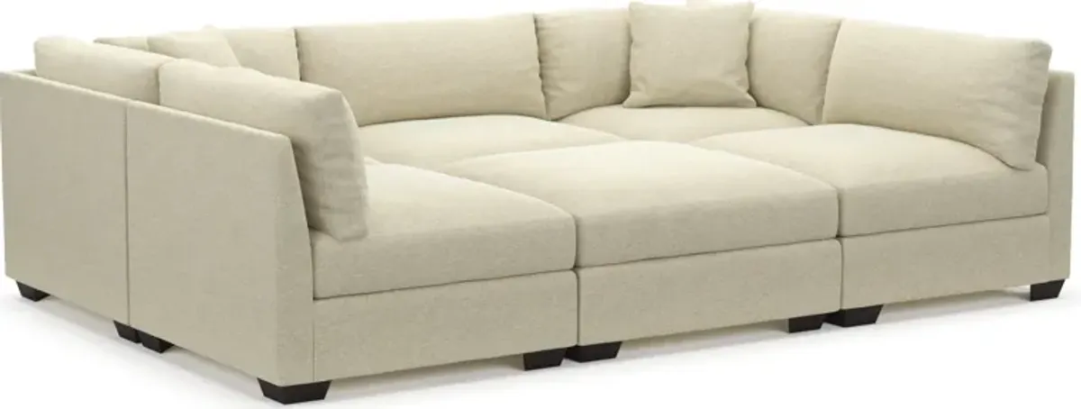 Beckham Foam Comfort 6-Piece Pit Sectional - Bridger Shell