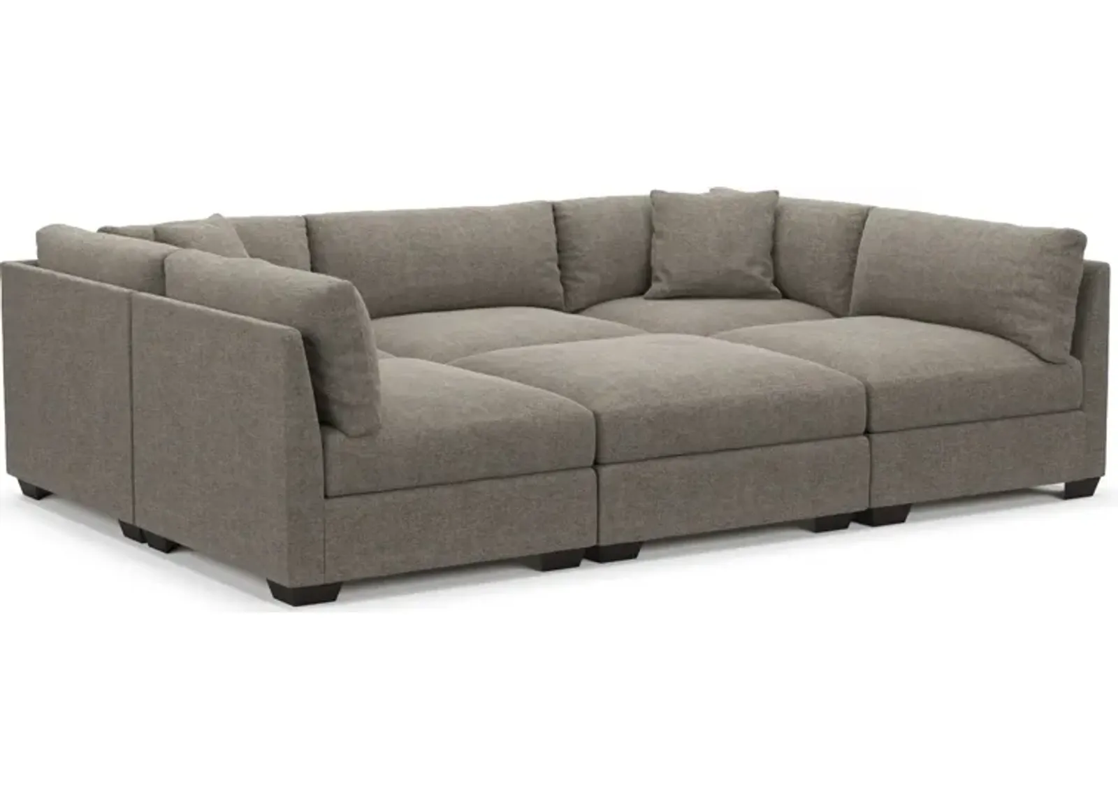 Beckham Foam Comfort 6-Piece Pit Sectional - Bridger Metal