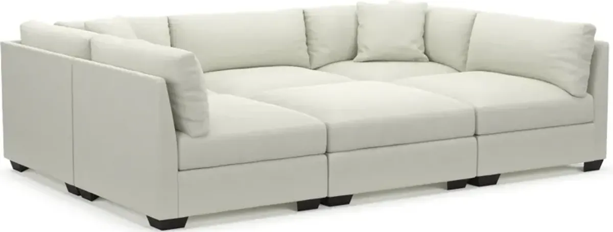 Beckham Foam Comfort 6-Piece Pit Sectional - Liv Arctic