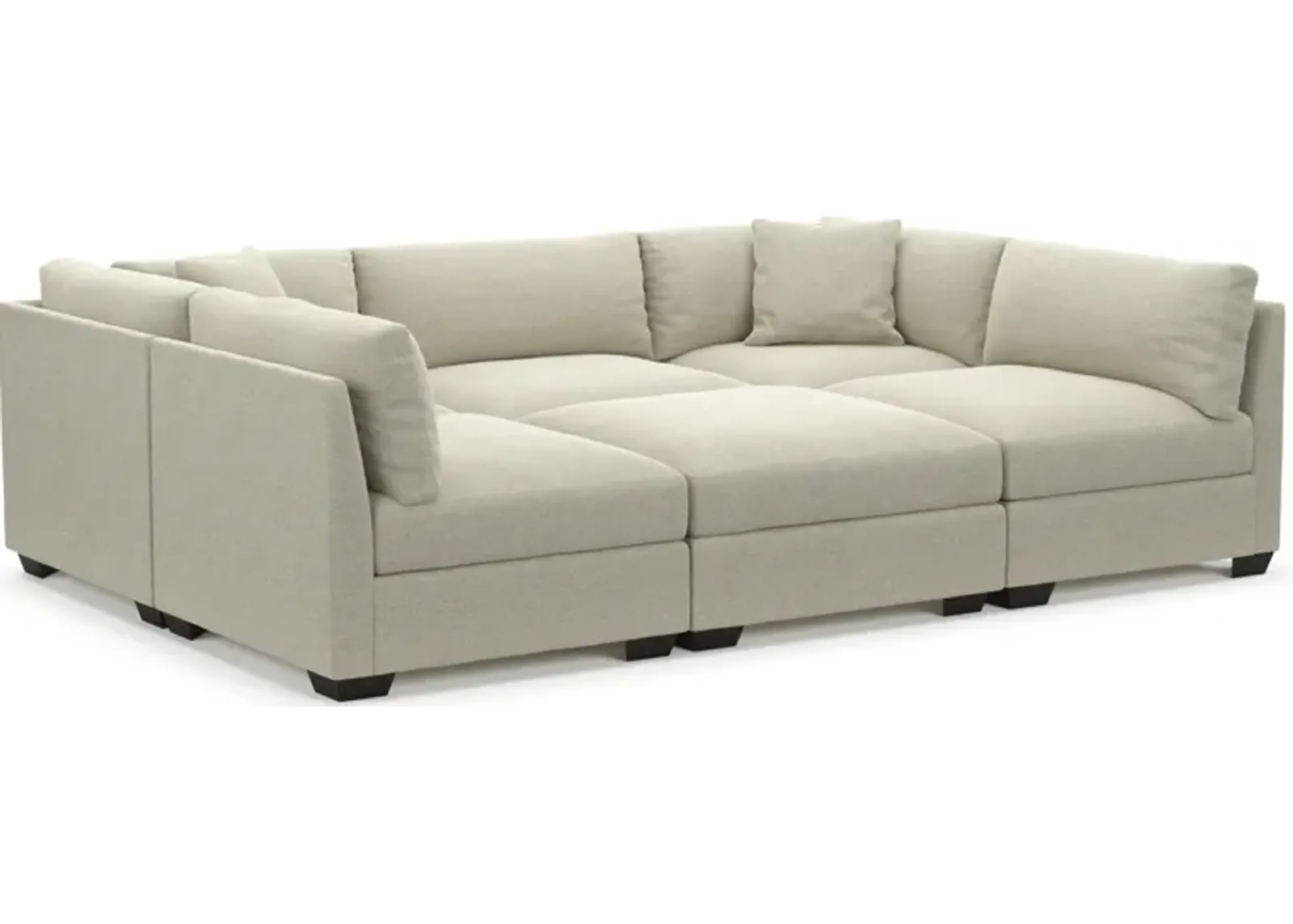 Beckham Foam Comfort 6-Piece Pit Sectional - Liv Dove