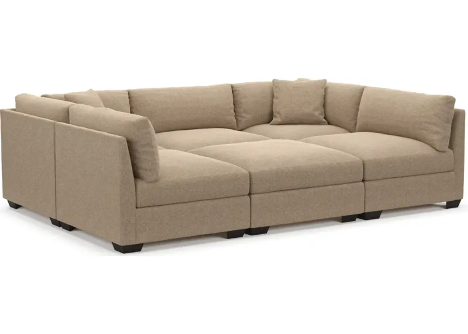 Beckham Foam Comfort 6-Piece Pit Sectional - Liv Wicker