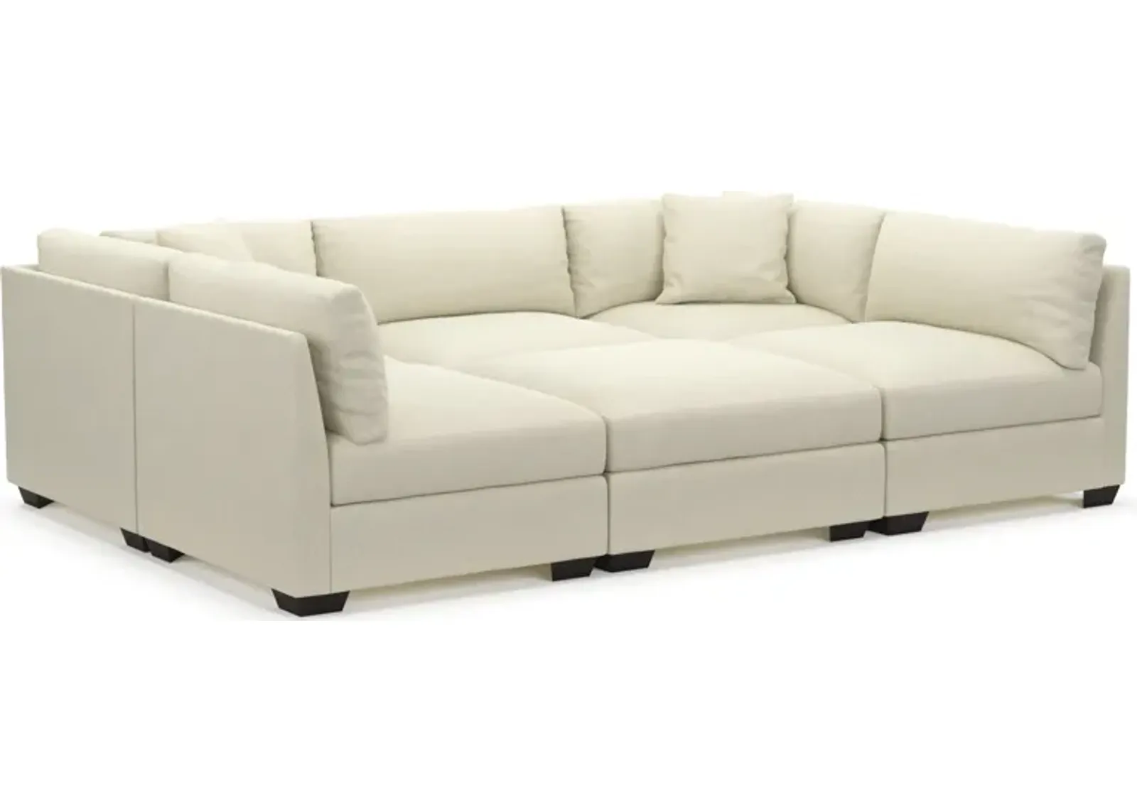 Beckham Foam Comfort 6-Piece Pit Sectional - Fincher Ivory