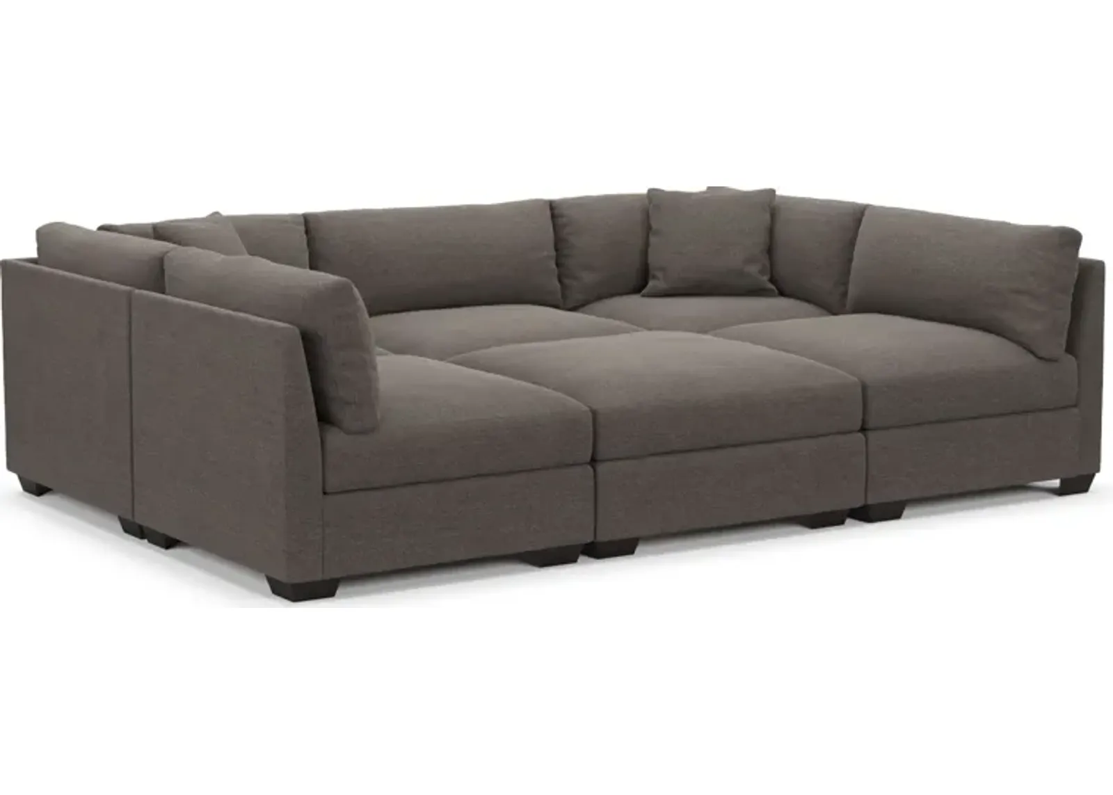 Beckham Foam Comfort 6-Piece Pit Sectional - Presidio Steel