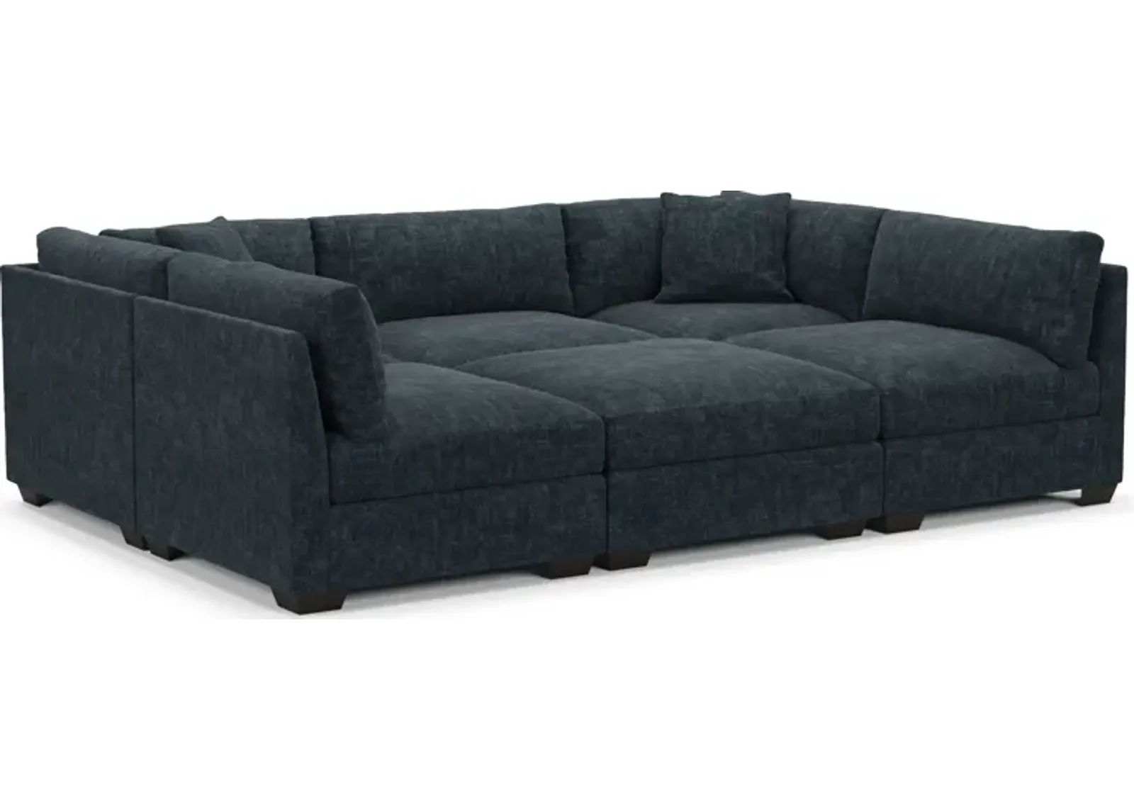 Beckham Foam Comfort 6-Piece Pit Sectional - Argo Navy